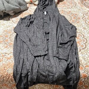 Soft Hooded Open-Front Cardigan - Heather Brown - Athleta